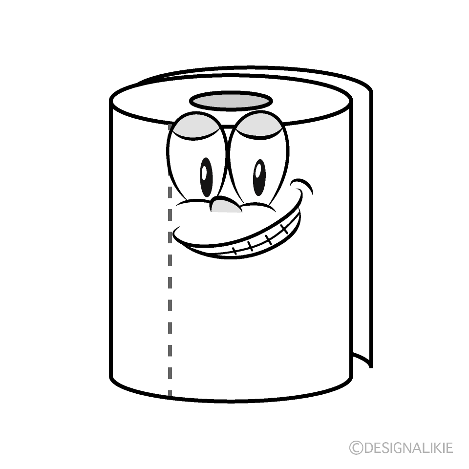 Grinning Toilet Paper Cartoon Character Image