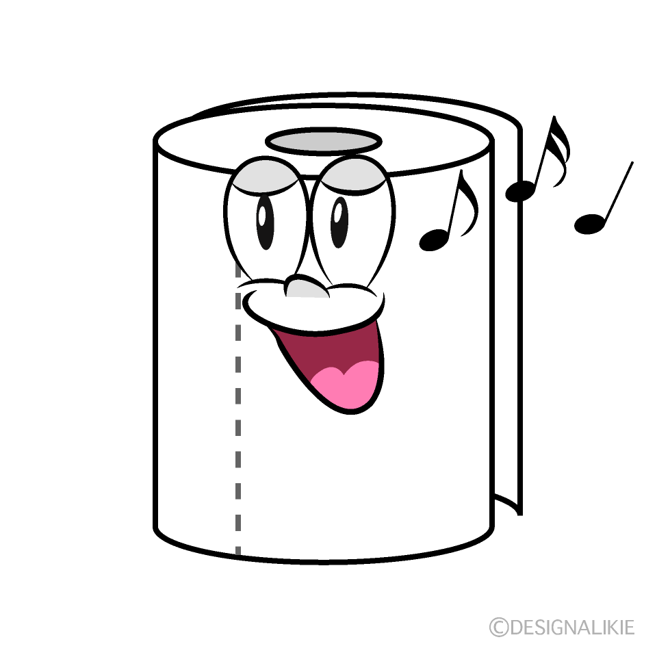 Singing Toilet Paper Cartoon Character Image