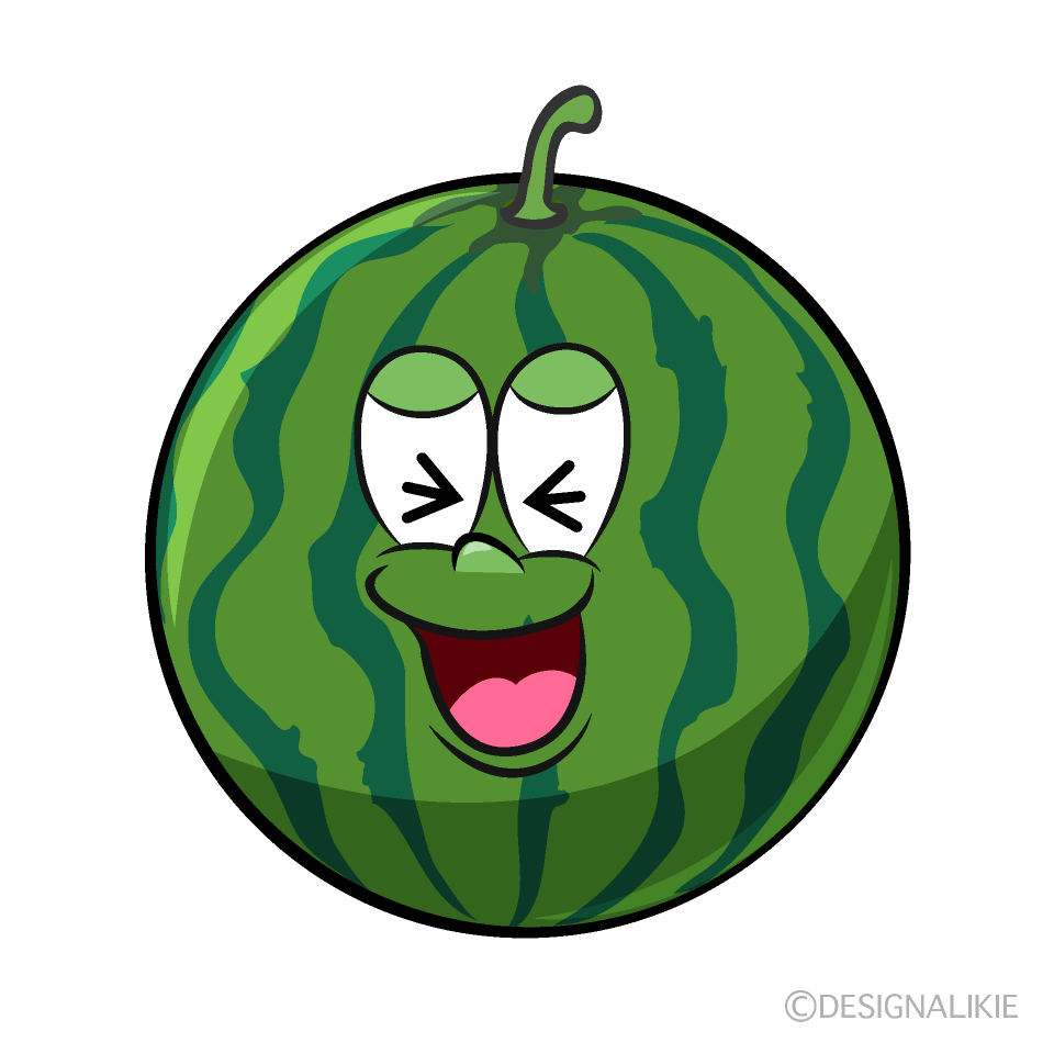 Laughing Watermelon Cartoon Character Image