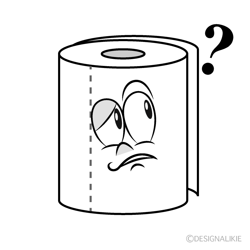 Thinking Toilet Paper Cartoon Character Image