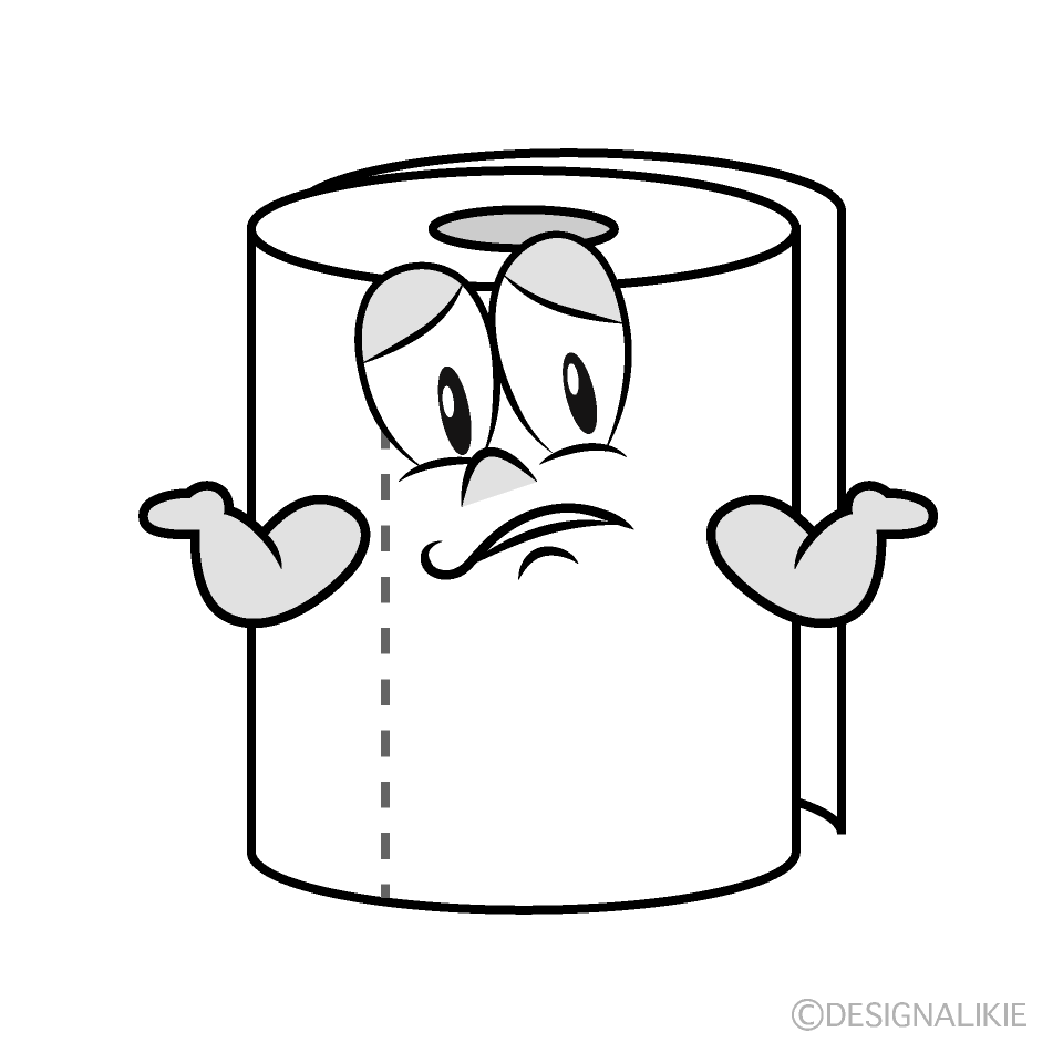 Troubled Toilet Paper Cartoon Character Image