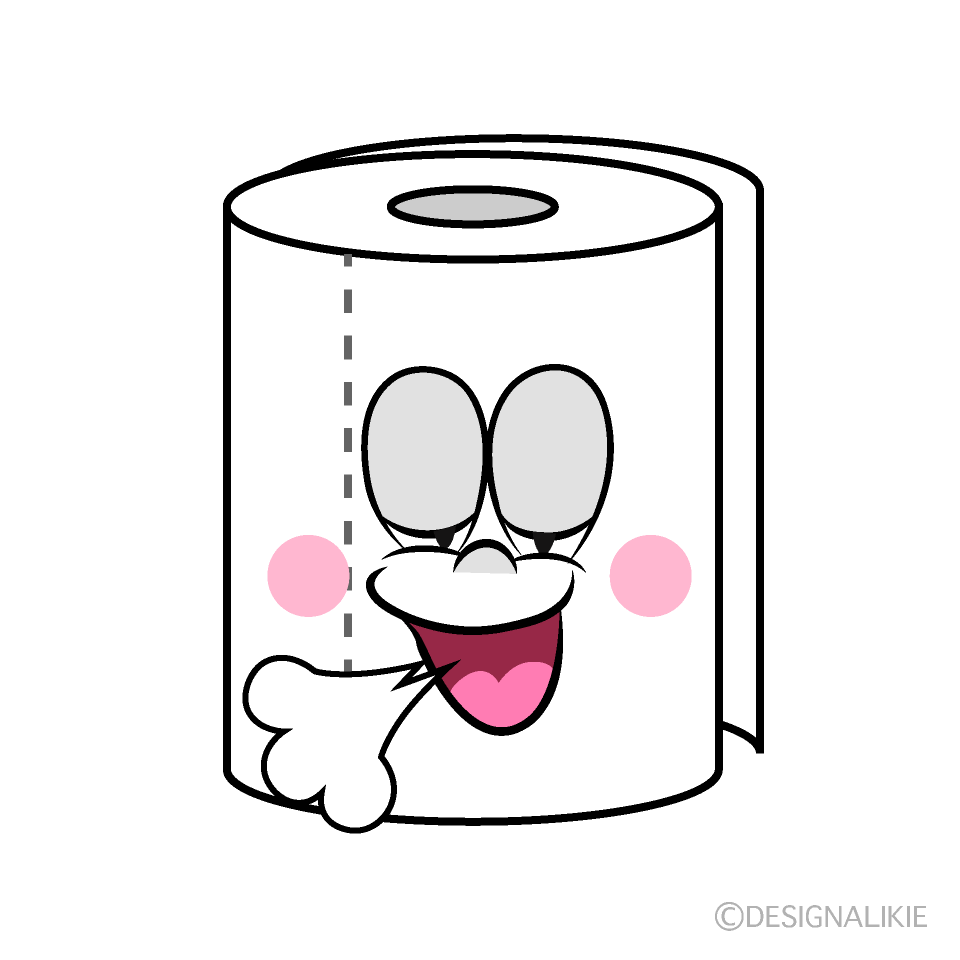 Relaxing Toilet Paper Cartoon Character Image