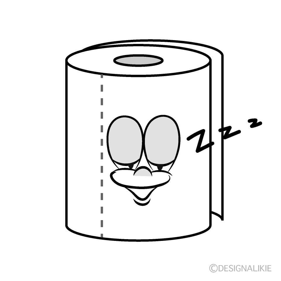 Sleeping Toilet Paper Cartoon Character Image