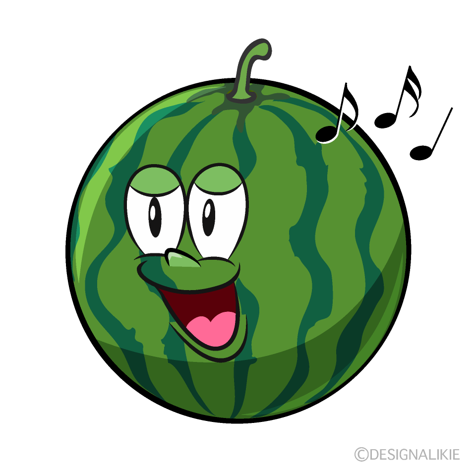 Singing Watermelon Cartoon Character Image