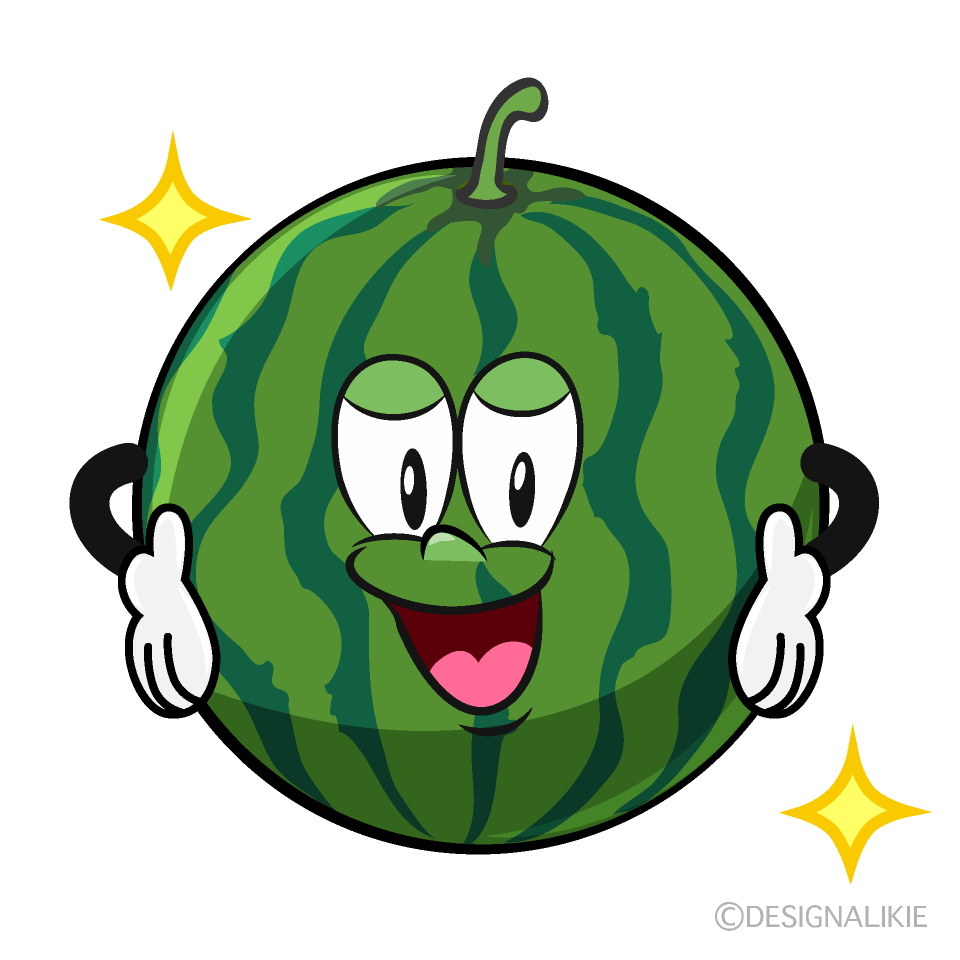 Glitter Watermelon Cartoon Character Image
