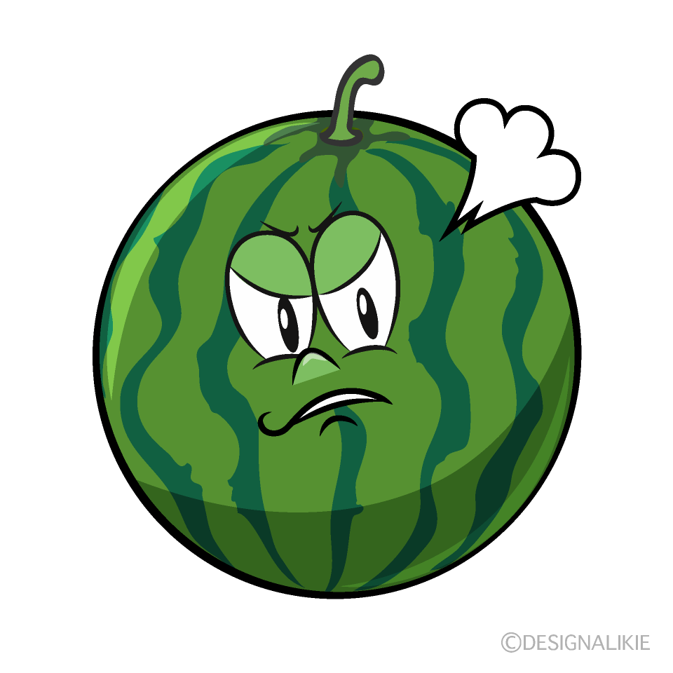 Angry Watermelon Cartoon Character Image