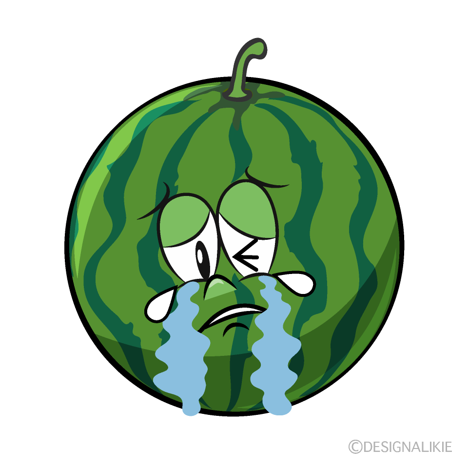 Crying Watermelon Cartoon Character Image