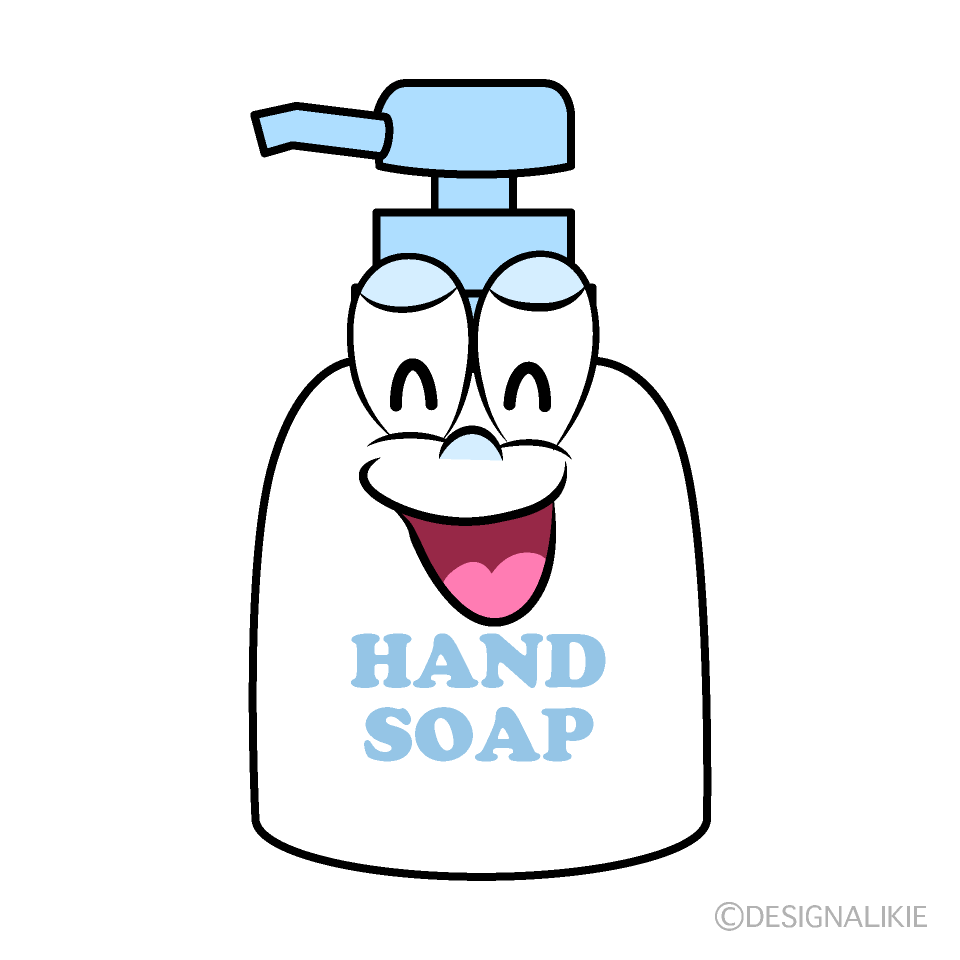 Smiling Hand Soap Cartoon Character Image