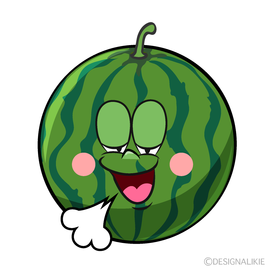 Relaxing Watermelon Cartoon Character Image