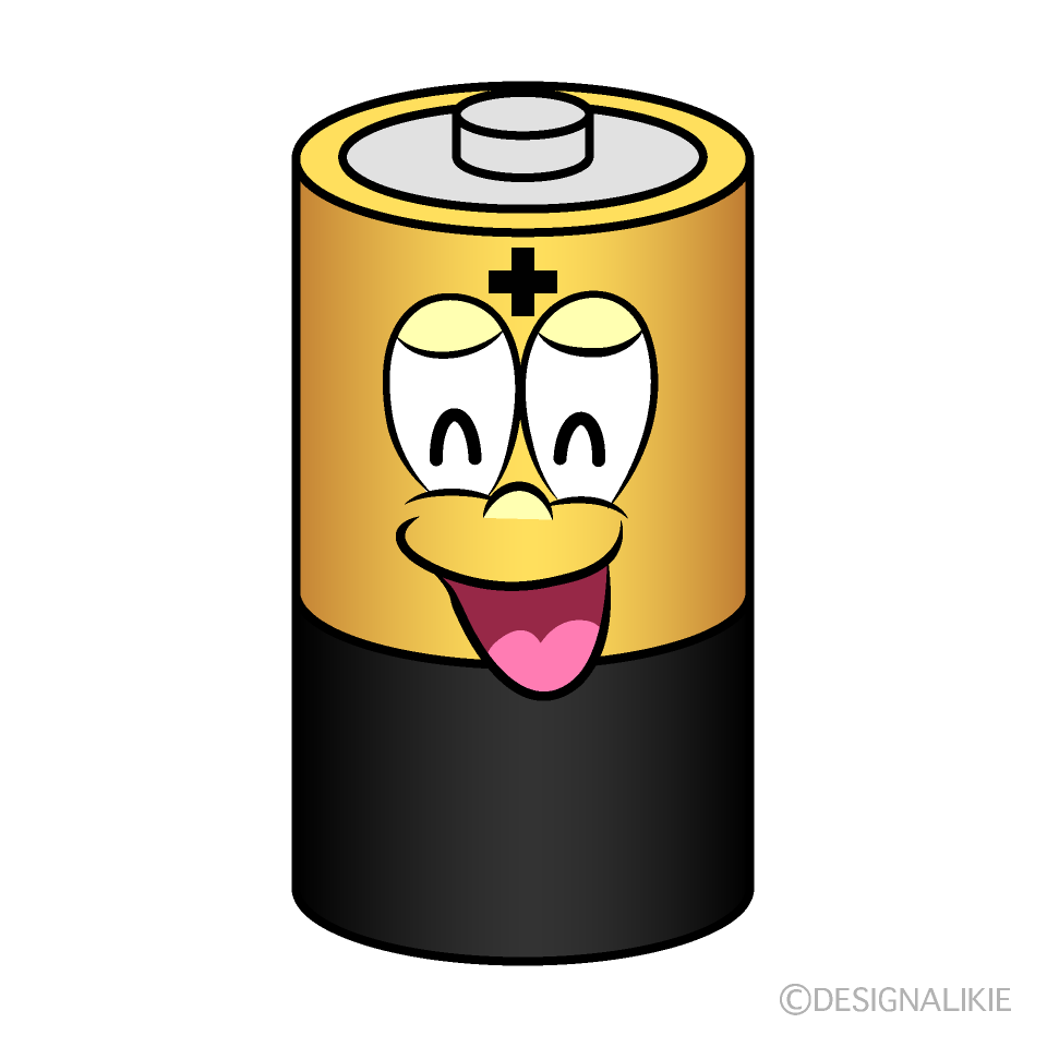 Smiling Battery Cartoon Character Image