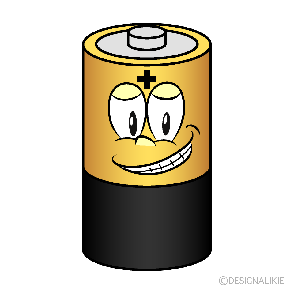 Grinning Battery Cartoon Character Image