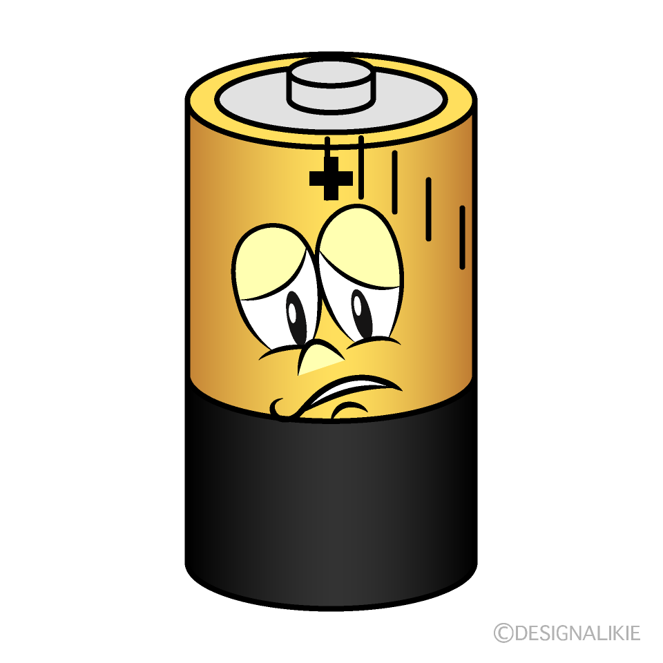 Depressed Battery Cartoon Character Image