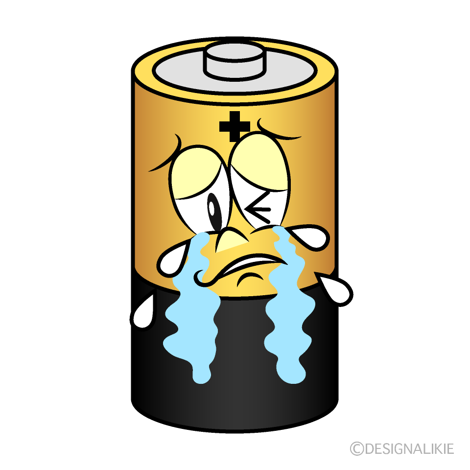 Crying Battery Cartoon Character Image