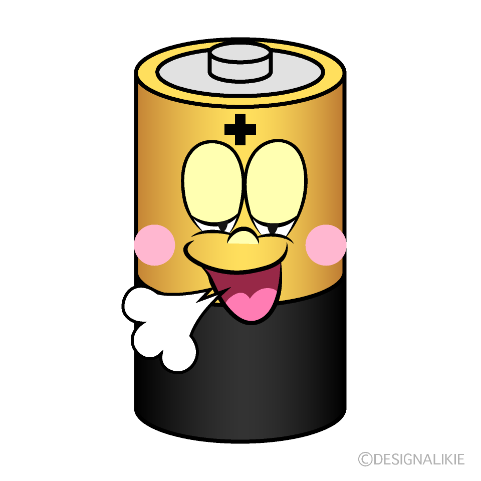 Relaxing Battery Cartoon Character Image