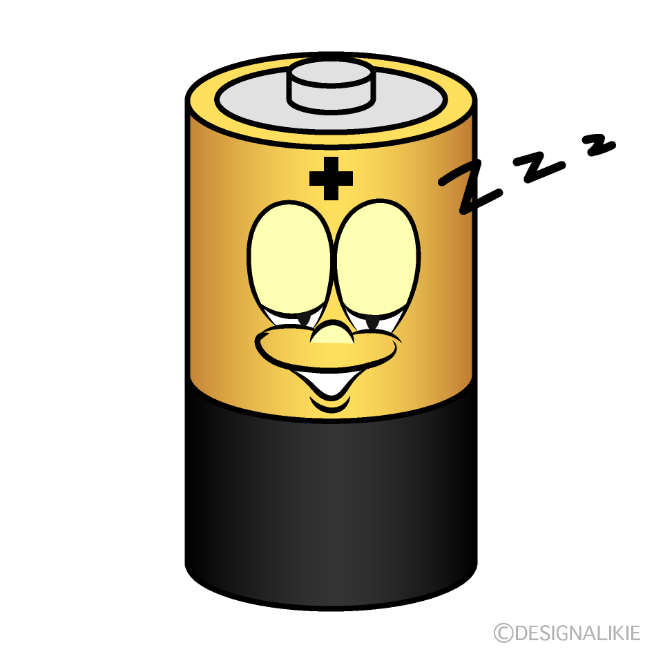 Sleeping Battery Cartoon Character Image