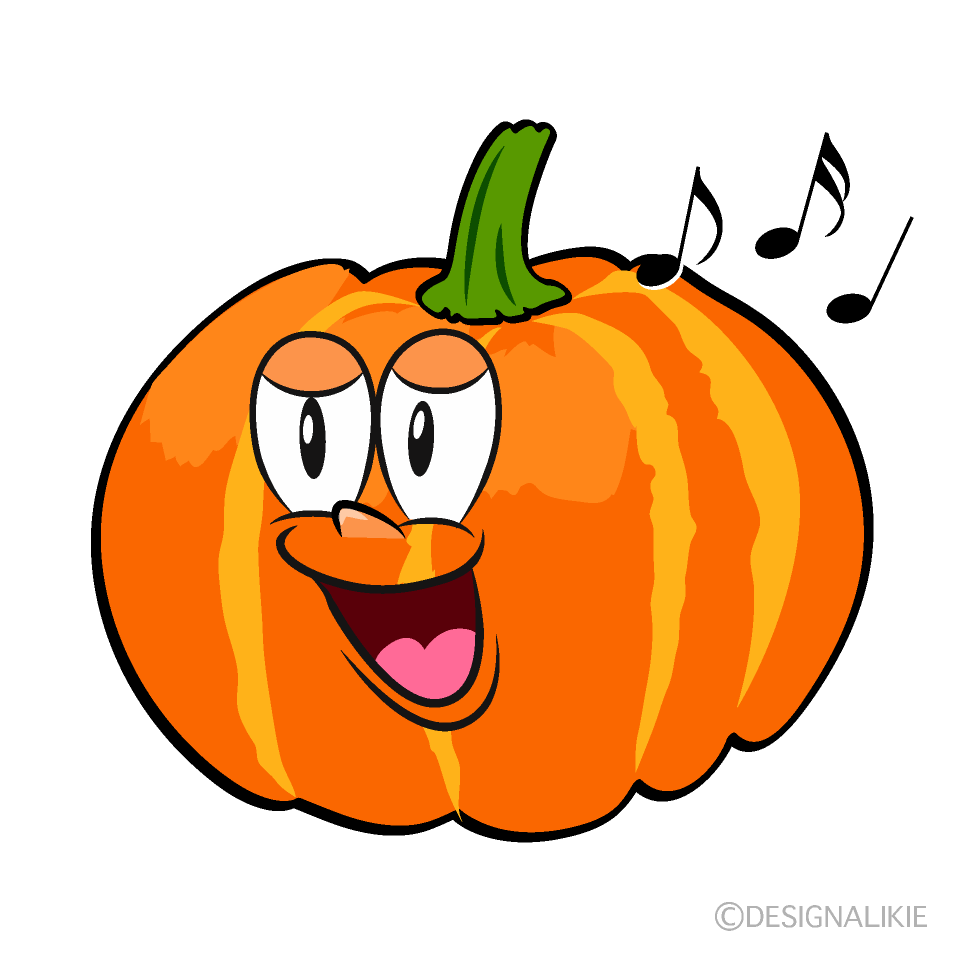 Singing Pumpkin Cartoon Character Image