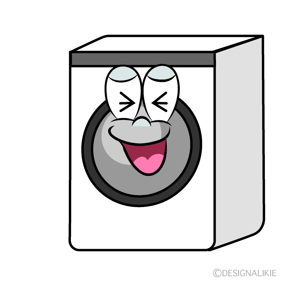 Laughing Washing Machine Cartoon Character Image