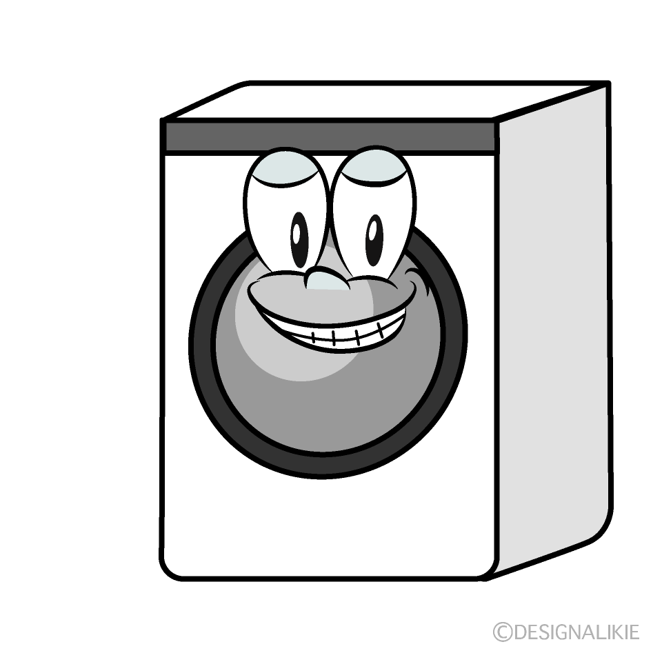 Grinning Washing Machine Cartoon Character Image
