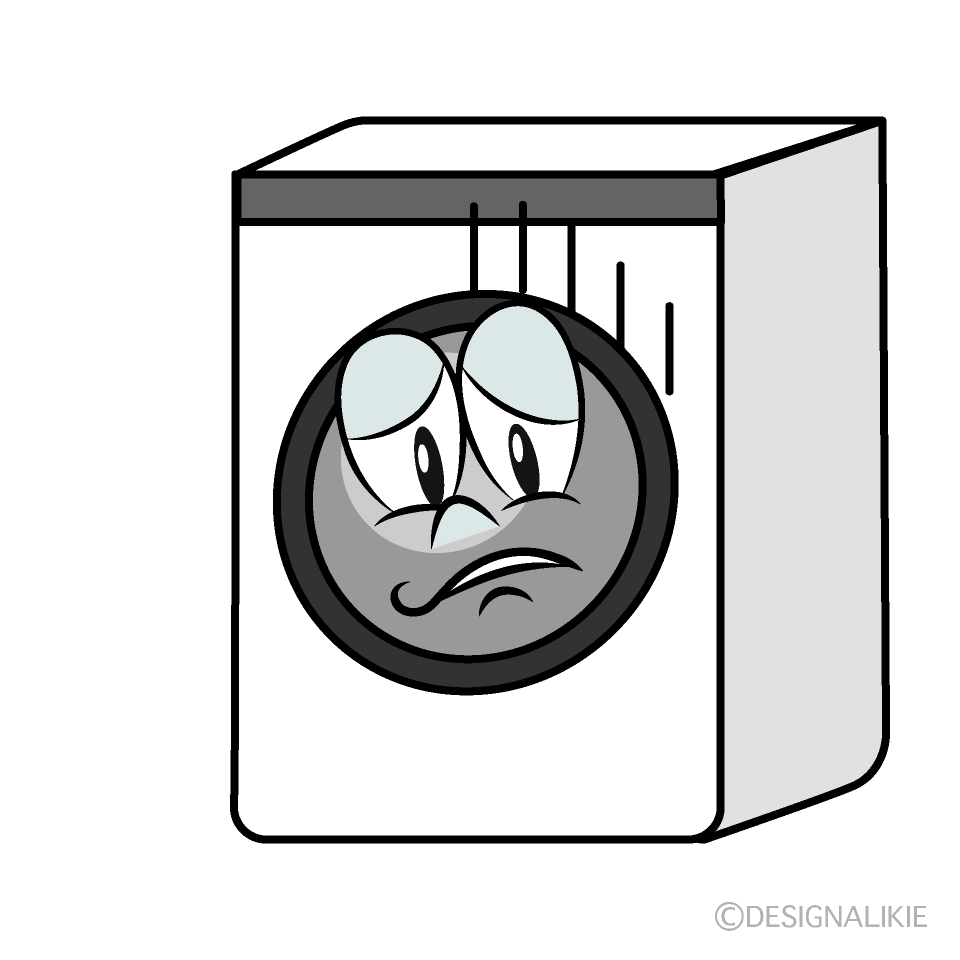 Depressed Washing Machine Cartoon Character Image