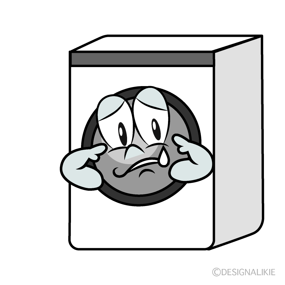 Sad Washing Machine Cartoon Character Image