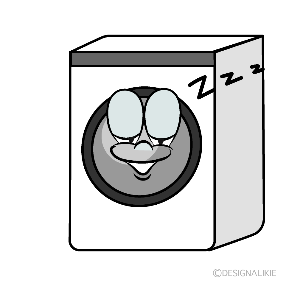 Sleeping Washing Machine Cartoon Character Image
