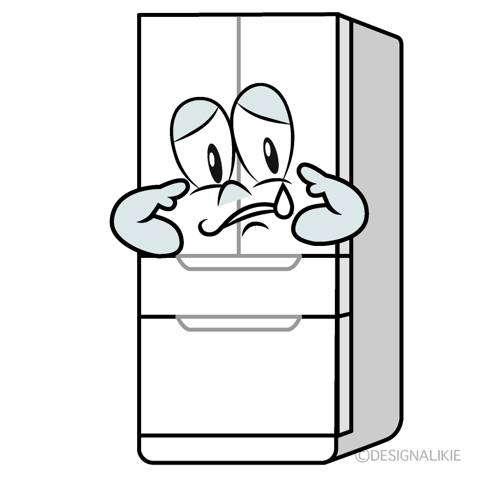 Sad Refrigerator Cartoon Character Image