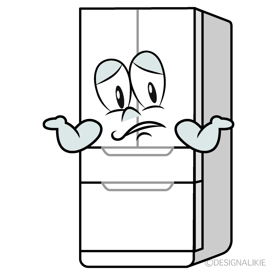 Troubled Refrigerator Cartoon Character Image