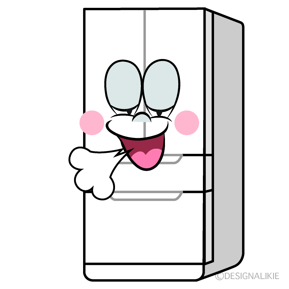 Relaxing Refrigerator Cartoon Character Image