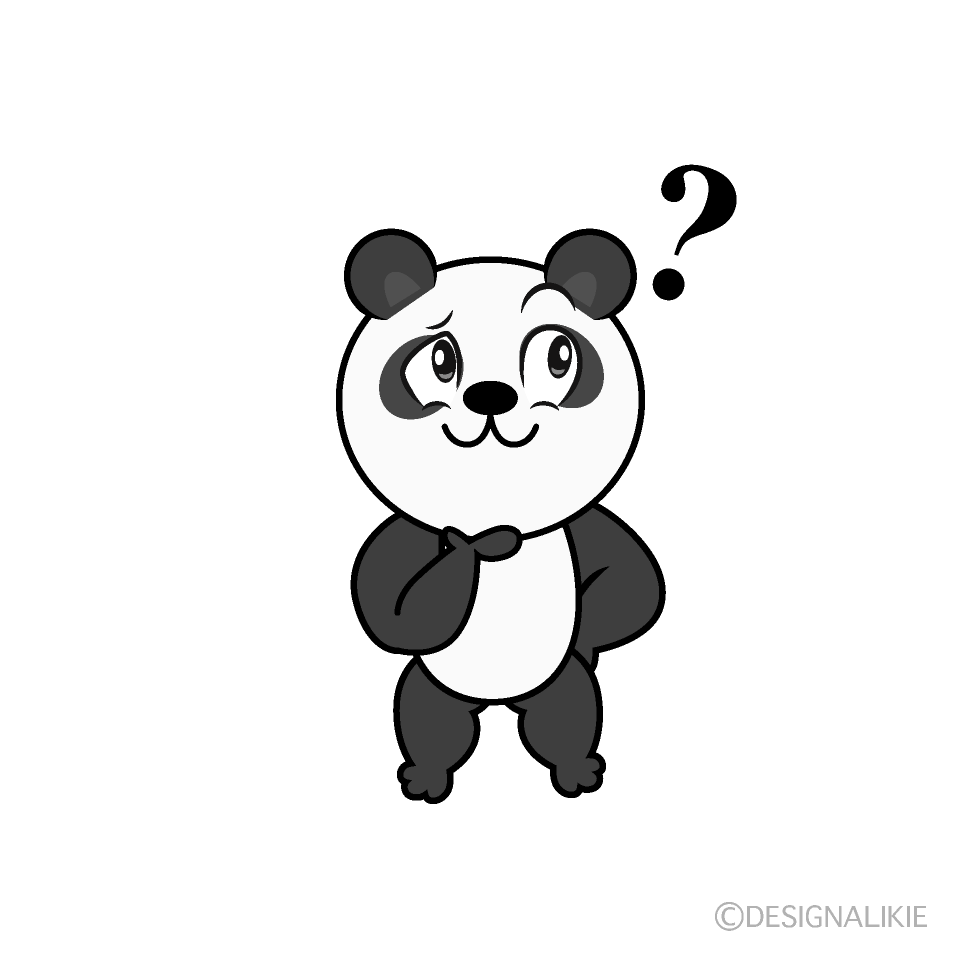 Thinking Panda Cartoon Character Image
