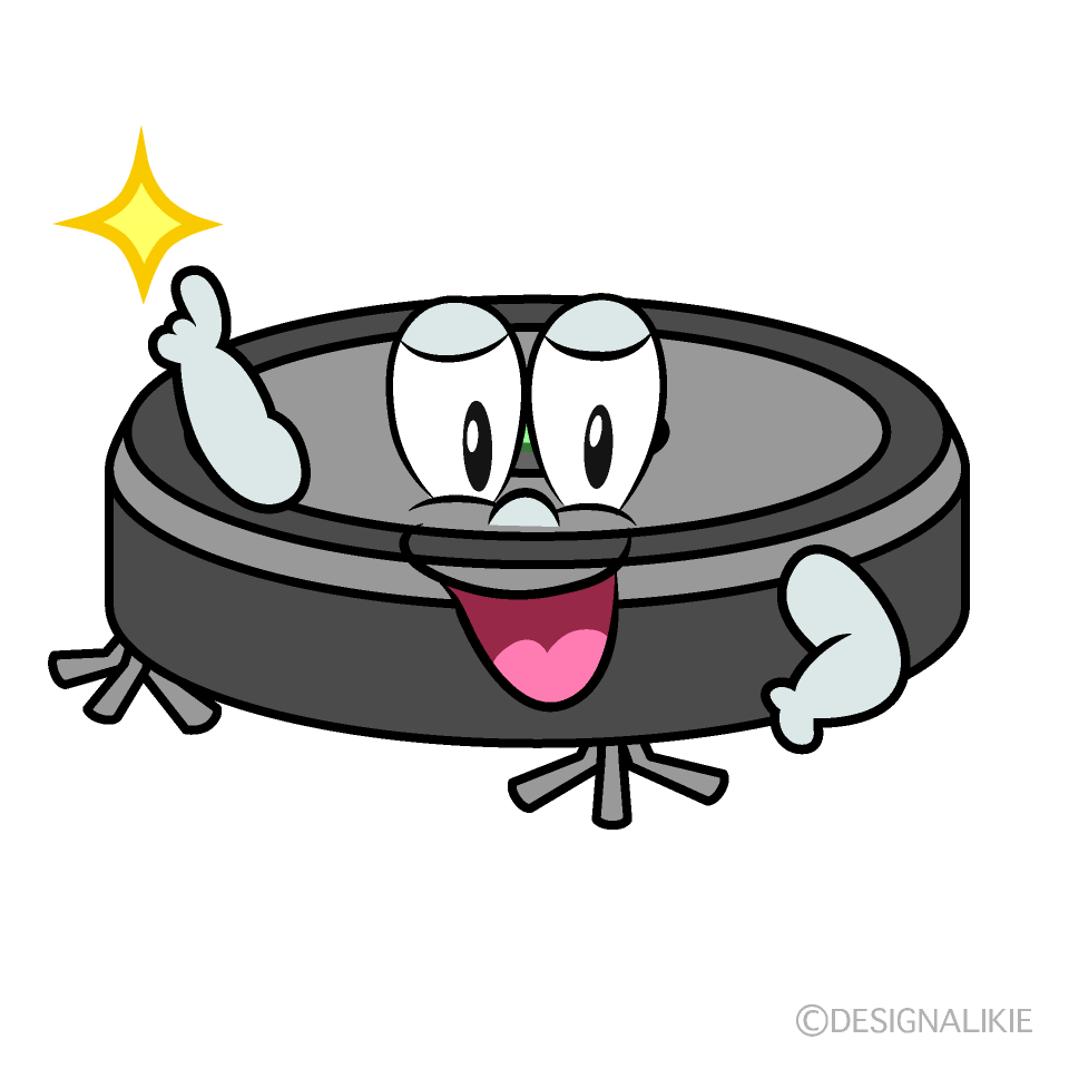 Posing Robot Vacuum Cartoon Character Image
