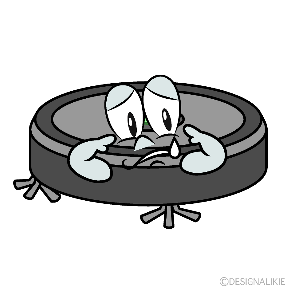 Sad Robot Vacuum Cartoon Character Image