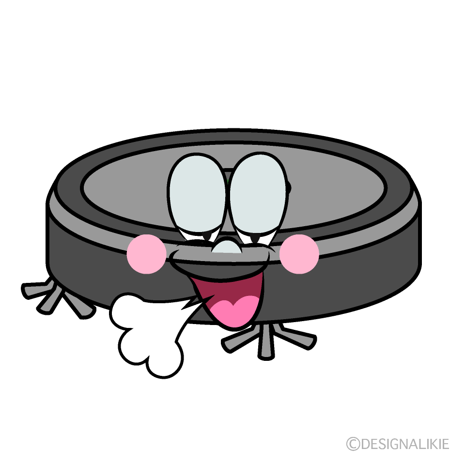 Relaxing Robot Vacuum Cartoon Character Image