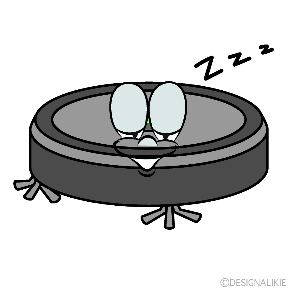 Sleeping Robot Vacuum Cartoon Character Image
