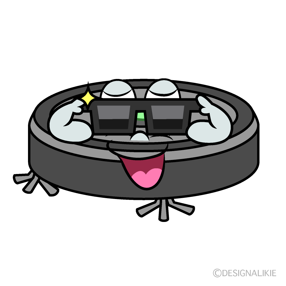 Cool Robot Vacuum Cartoon Character Image