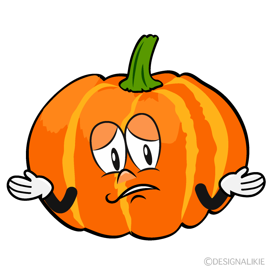Troubled Pumpkin Cartoon Character Image