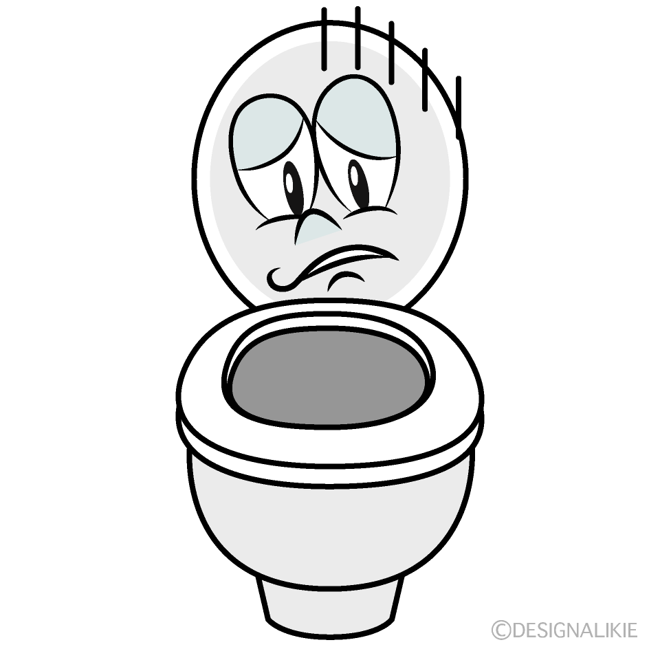 Depressed Toilet Cartoon Character Image