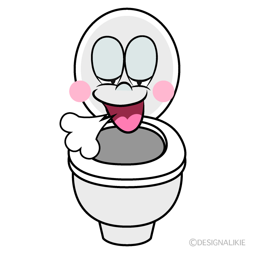 Relaxing Toilet Cartoon Character Image