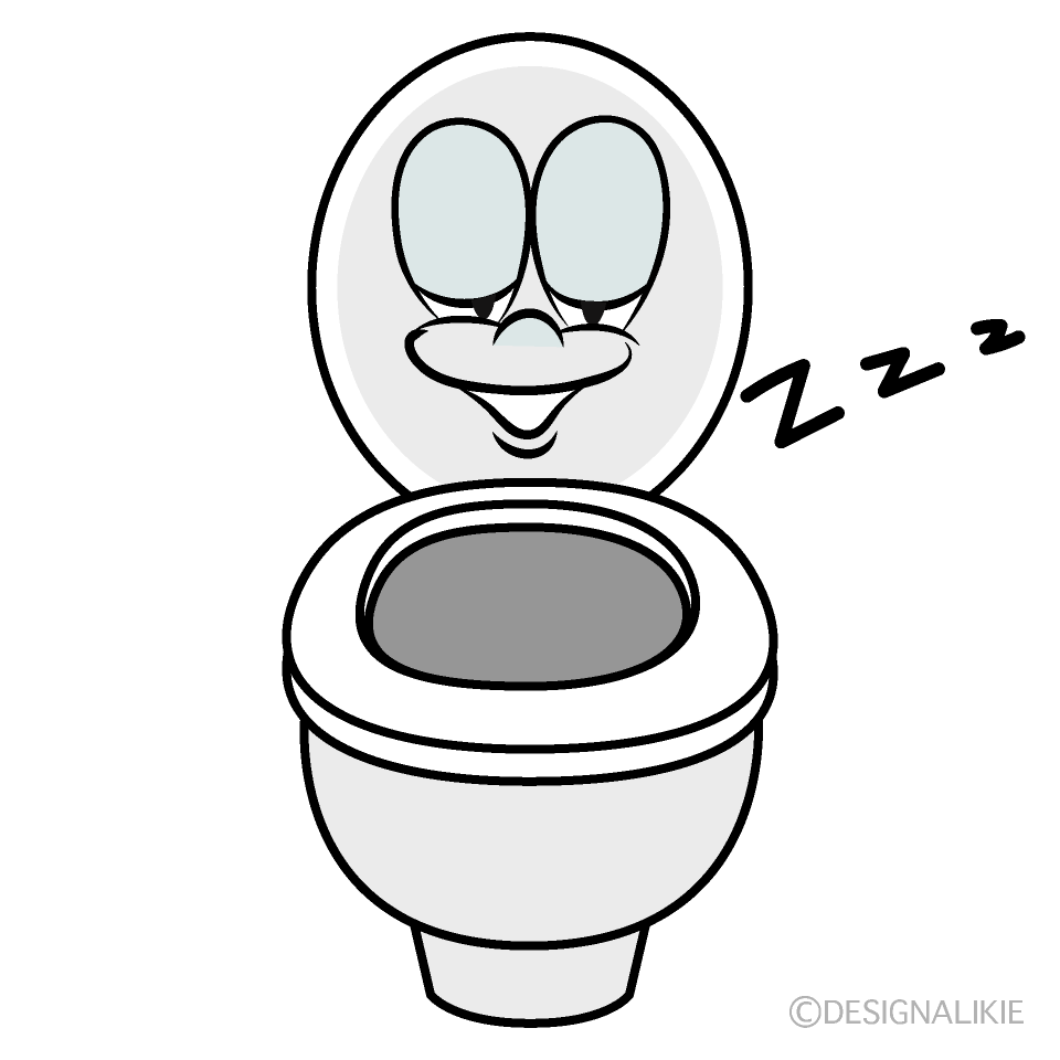 Sleeping Toilet Cartoon Character Image