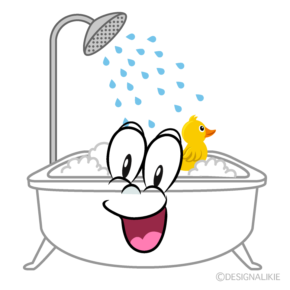 Surprising Bath Cartoon Character Image