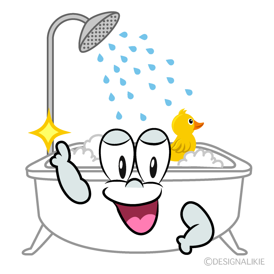 Posing Bath Cartoon Character Image