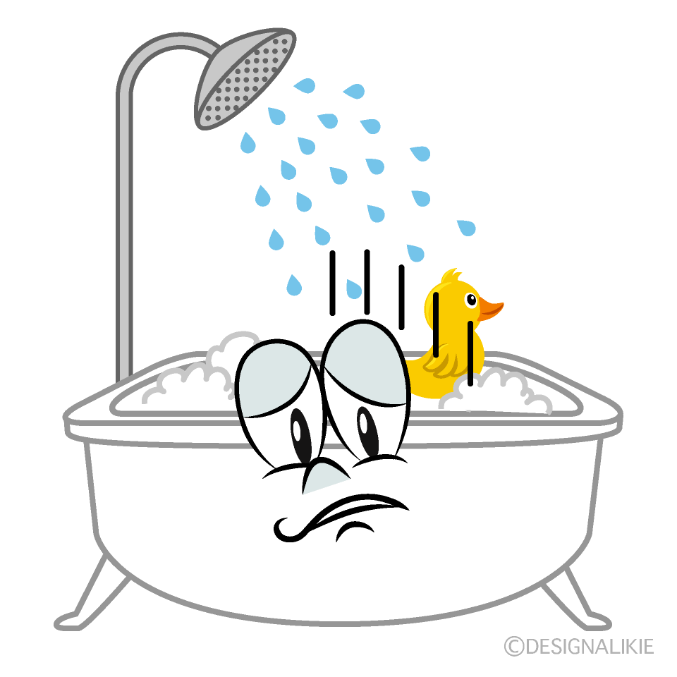 Depressed Bath Cartoon Character Image