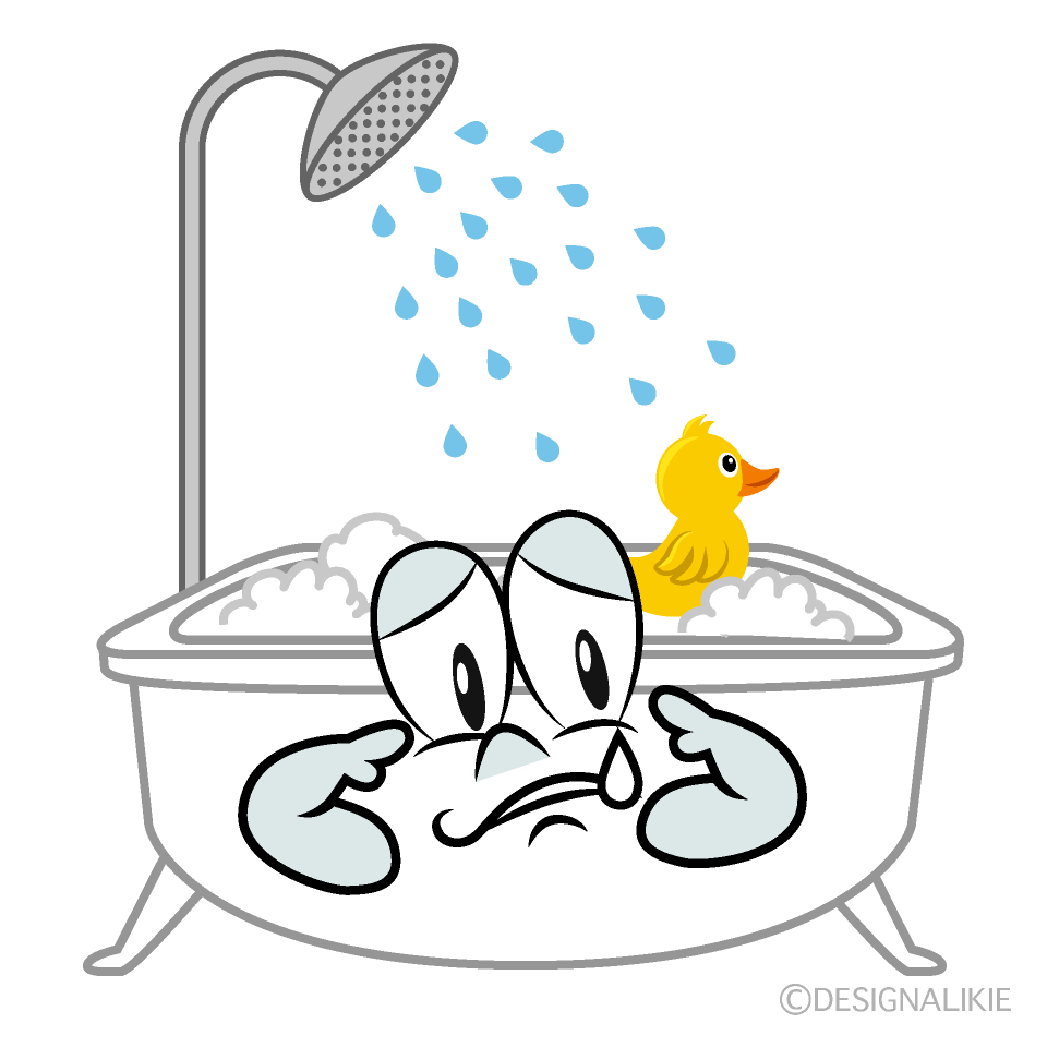 Sad Bath Cartoon Character Image