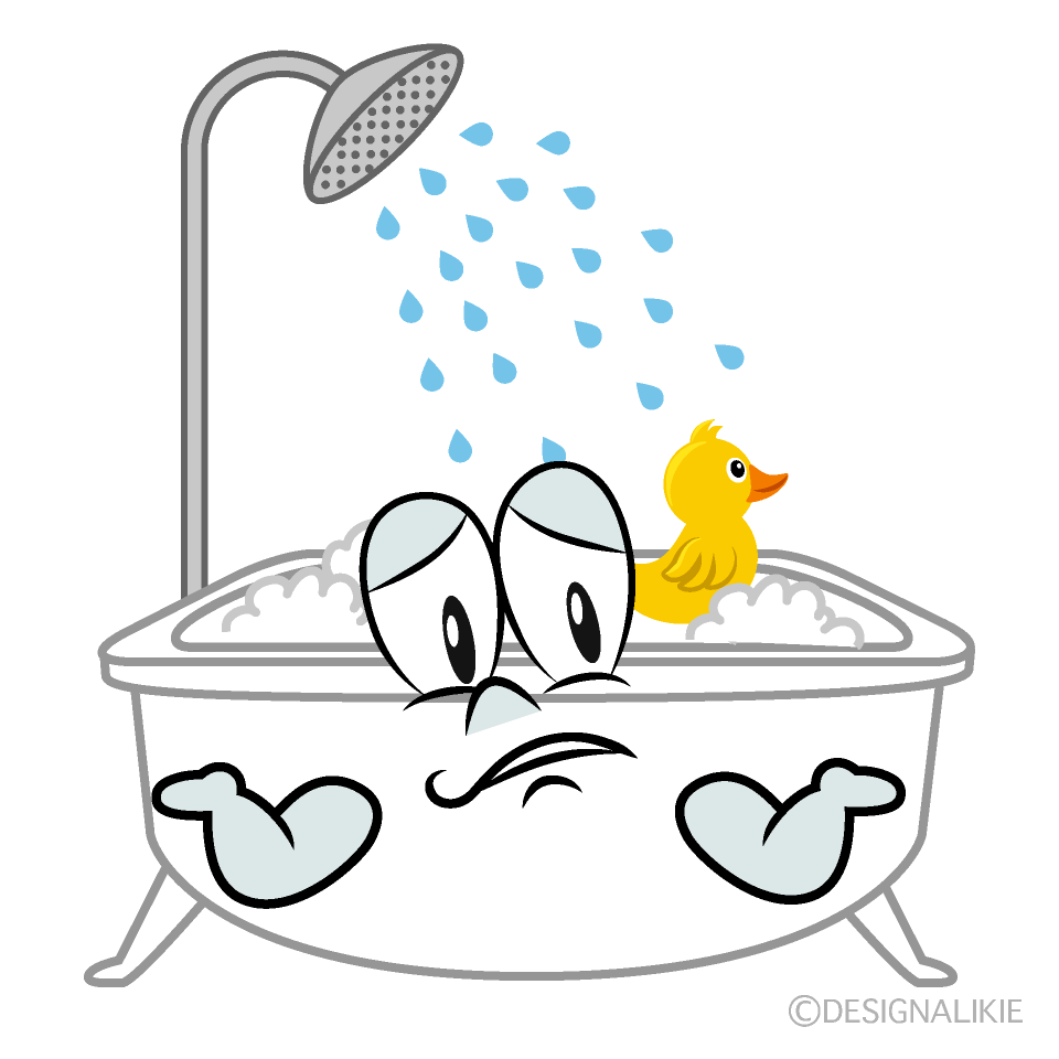 Troubled Bath Cartoon Character Image