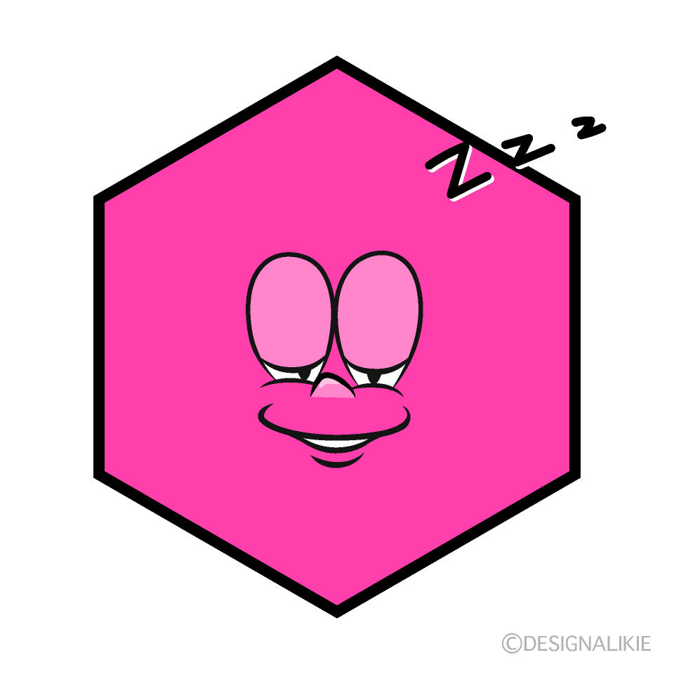 Sleeping Hexagon Cartoon Character Image