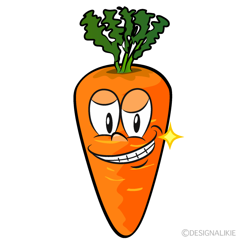 Grinning Carrot Cartoon Character Image
