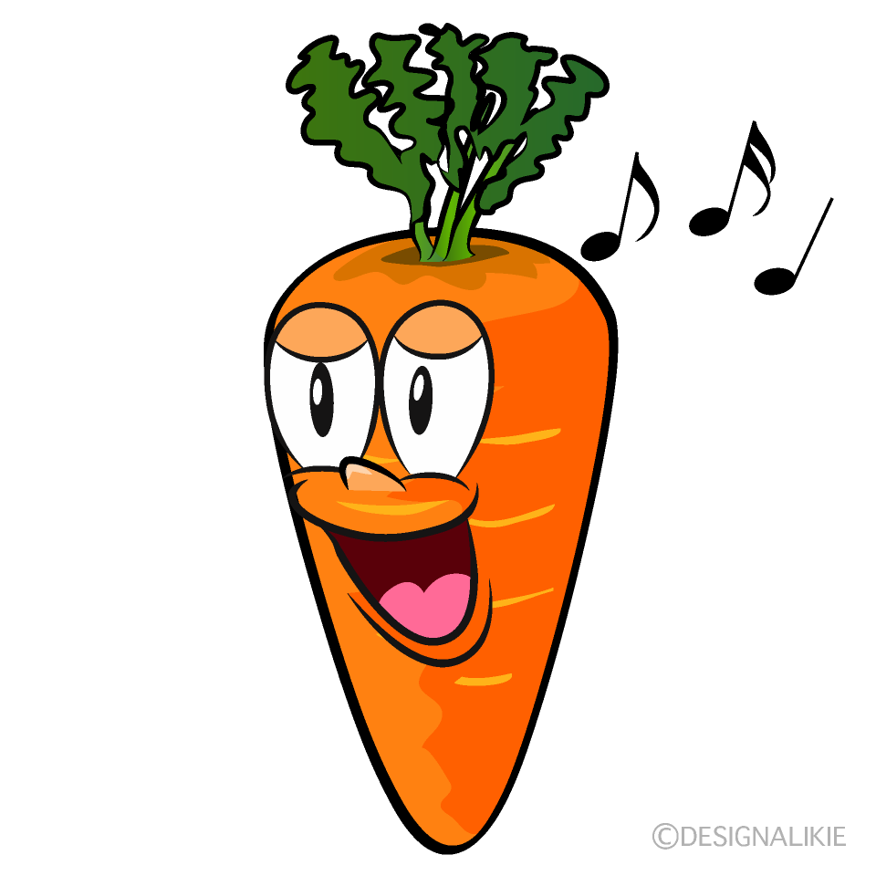 Singing Carrot Cartoon Character Image