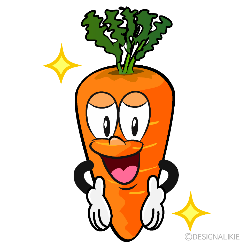 Glitter Carrot Cartoon Character Image