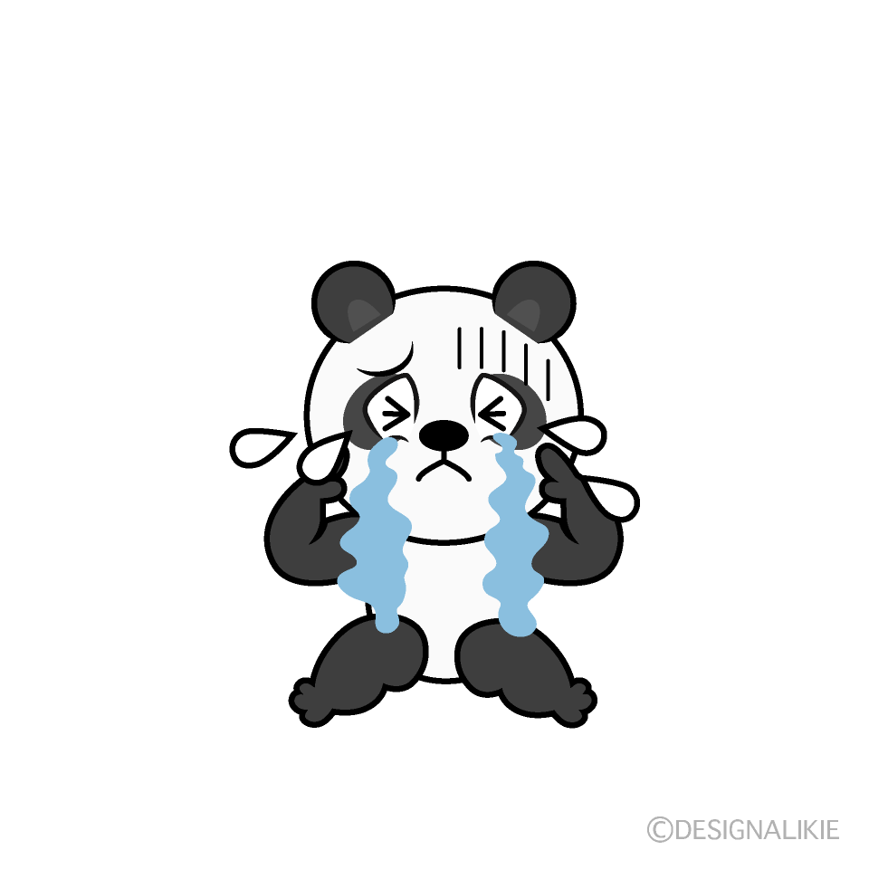 Crying Panda Cartoon Character Image