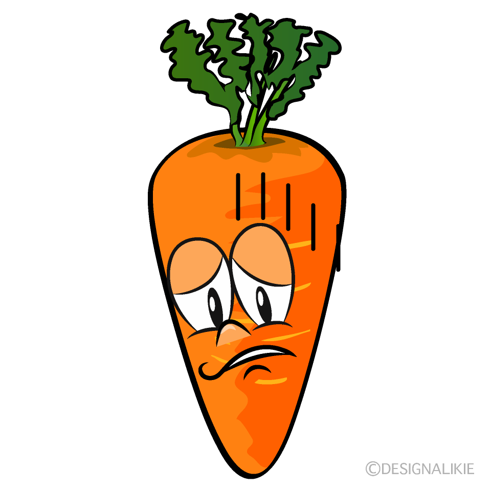 Depressed Carrot Cartoon Character Image