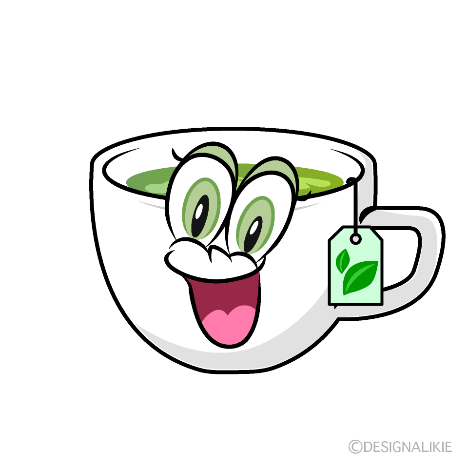 Surprising Green Tea Cartoon Character Image